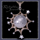14 Karat Gold, Sterling Silver and Ammolite 'Moonbeam' Pendant Image