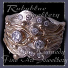 14 Karat Yellow & White Gold, Sterling Silver & Diamonds 'Some Kinda Wonderful' Ring Image