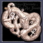 Sterling Silver, Citrine, Amethyst  and Garnets Serpent Beltbuckle Image