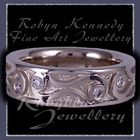 14 Karat White Gold and Diamonds 'Siobhan's Reverie' Wedding Band Ring Image