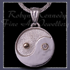 14 Karat Gold, Sterling Silver and Diamond  'Yin-Yang' Pendant Image