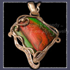 'To Dyer For' 10 Karat Yellow Gold, Sterling Silver, Ammolite and Diamond Pendant Image