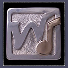 10 Karat Yellow Gold & Sterling Silver 'WHIM' Lapel Pin Image