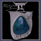 Sterling Silver, Chrysocolla & Swarovski Cubic Zirconia 'Blue Bayou' Pendant Image