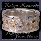 10 Karat Yellow Gold, Sterling Silver and White Sapphire 'Destiny' Ring Image