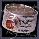 14 Karat Yellow Gold, Sunrise Topaz and Argentium Sterling Silver 'Flair' Ring Image