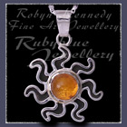 Sterling Silver and Amber 'Sun' Pendant Image