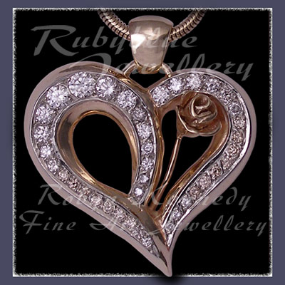 10 Karat Yellow and White Gold and Diamonds 'Dolly's Heart' Pendant Image