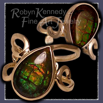 14 Karat Yellow Gold and Ammolite 'Lush' Ring Image