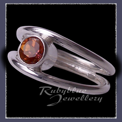 Sterling Silver and Genuine Sunrise Topaz 'Iris' Ring Image