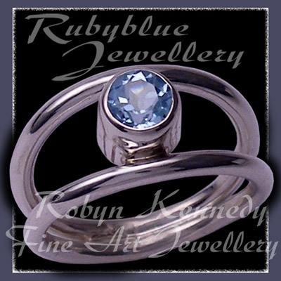 Sterling Silver and Genuine Skyblue Blue Topaz 'Iris' Ring Image