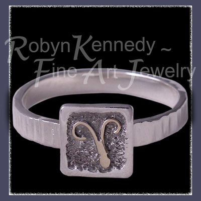 Sterling Silver and 14 Karat Yellow Gold 'Aries' Ring Image