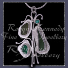 Sterling Silver, Great Lakes Beach Glass and Rainforest Green Topaz 'Beachglass' Pendant 11 Image