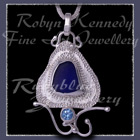 Sterling Silver, Great Lakes Beach Glass and Ice Blue Topaz 'Beachglass' Pendant 13 Image