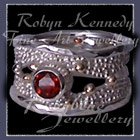 10 Karat Yellow Gold,  Mozambique Garnet and Argentium Sterling Silver 'Chicl' Ring Image