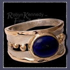 10 Karat Yellow Gold, Sterling Silver and Lapis Lazuli 'Connect the Dots' Ring Image