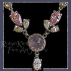 Platinum, 14 Karat White Gold, Chalcedony and Cubic Zirconia 'Delica'  Necklace Image