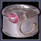 14 Karat Yellow Gold, Sterling Silver and Pure Pink Topaz  'Delilah' Ring Image