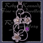 10 Karat Yellow Gold, Sterling Silver and Amethyst 'Feeling Groovy' Pendant Image
