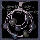 Sterling Silver and Cultured Freshwater Black Pearls 'Galaxy' Pendant