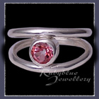 Sterling Silver and Genuine Pure Pink Topaz 'Iris' Ring Image