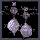 Sterling Silver and Silver Cultured Freshwater Coin Pearl 'Silver Moon' Earrings Image