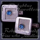 Sterling Silver and Swiss Blue Topaz 'Miles High' Cufflinks Image