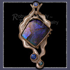 Ammolite and Diffused Topaz Pendant / Brooch Image