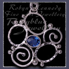 Sterling Silver and Glacier Blue Topaz 'Spring' Flower Pendant Image