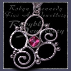 Sterling Silver and Passion Pink Topaz 'Spring' Flower Pendant Image