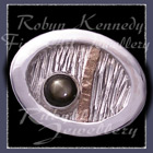 Sterlium, Sterling Silver and Black Star Sapphire, 'Total Eclipse' Tie Tac Image