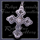 Sterling Silver and Cubic Zirconia 'Trinity' Cross Pendant Image