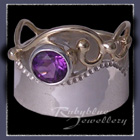 10 Karat Yellow Gold, Sterling Silver and Amethyst 'Twilight' Ring Image