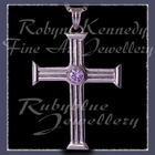 Sterling Silver and Lavendar Cubic Zirconia  'Visionary' Cross Pendant Image