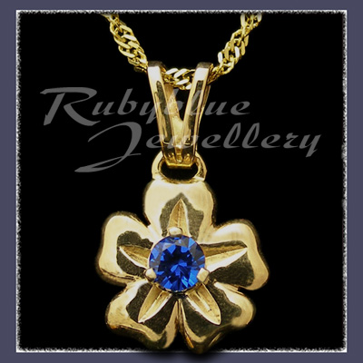Gold with September Birthstone 'Single Blossom' Pendant Image