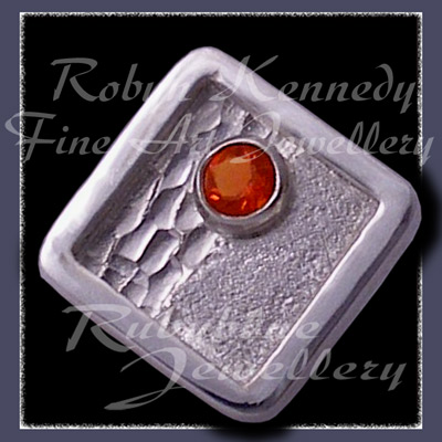 Sterlium, Sterling Silver and Mexican Fire Opal, 'Desert Sun' Tie Tac Image