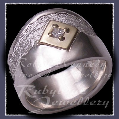 18 Karat Yellow Gold, Sterling Silver and Diamond 'Evermore' Ring Image