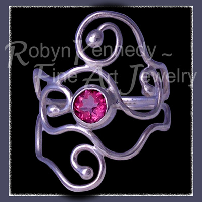 Sterling Silver and Pure Pink Topaz  'Eye Candy IV' Ring Image